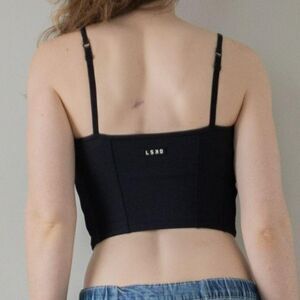 LSKD Black Padded Sports Bra Women's Workout Athleisure Yoga Pilates Crop Top